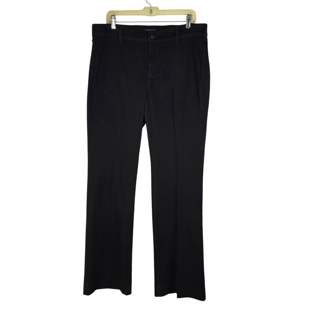 NYDJ Teresa Trouser Black Pants High Rise Lift Tuck Technology Size 12 (17.5x34)